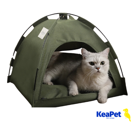Pet Tent Bed for Cats - Warm Winter Clamshell Kitten Tent