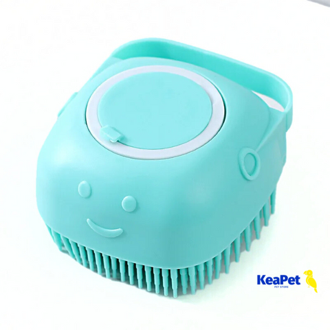 2-In-1 Silicone Pet Bath & Massage Brush With Shampoo Storage For Dogs And Cats