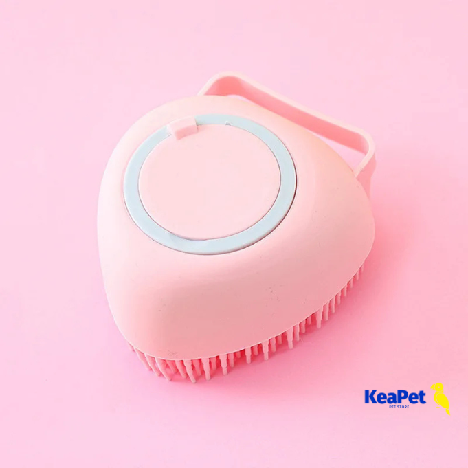2-In-1 Silicone Pet Bath & Massage Brush With Shampoo Storage For Dogs And Cats