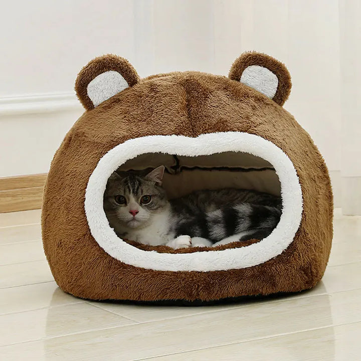 Funny Cat Bed - Warm Plush Kitten Lounger