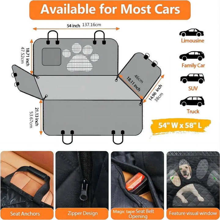 Waterproof Dog Seat Cover for Cars, Trucks, and SUVs