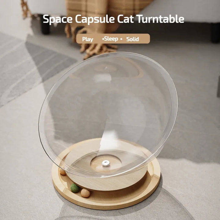 Space Capsule Cat Bed | Transparent Cat Sleeping Nest
