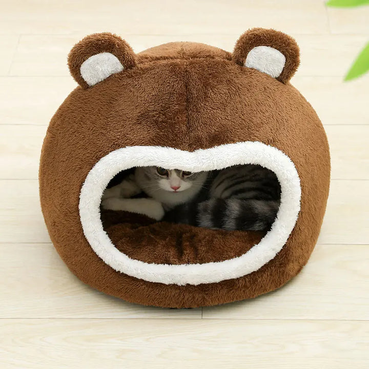 Funny Cat Bed - Warm Plush Kitten Lounger