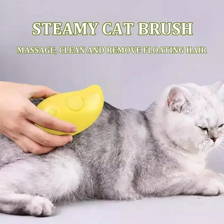 Cat Dog Steamy Brush - 3-in-1 Electric Steam Brush for Massage and Grooming