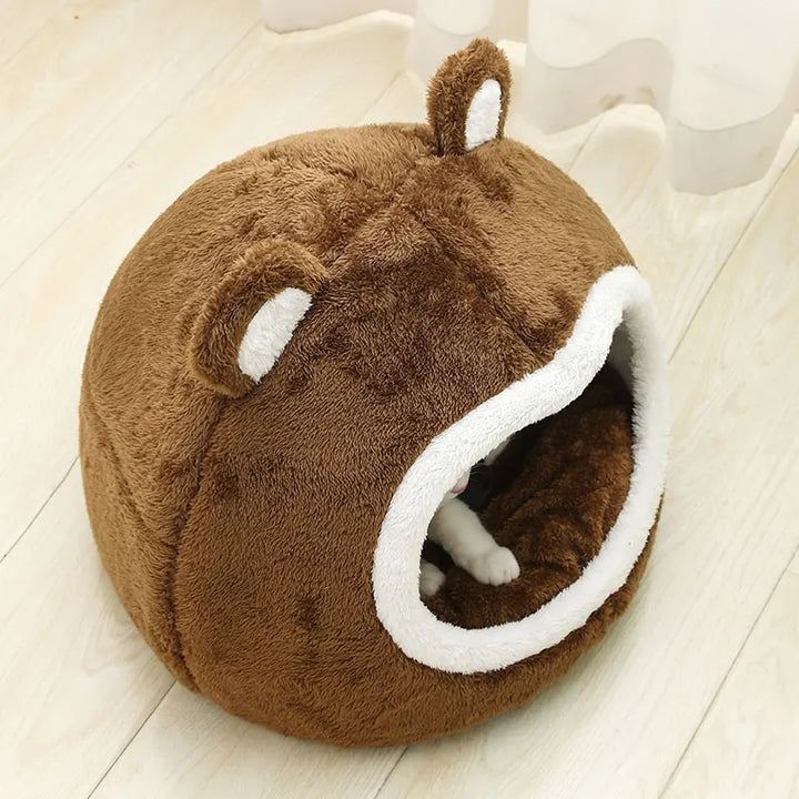 Funny Cat Bed - Warm Plush Kitten Lounger