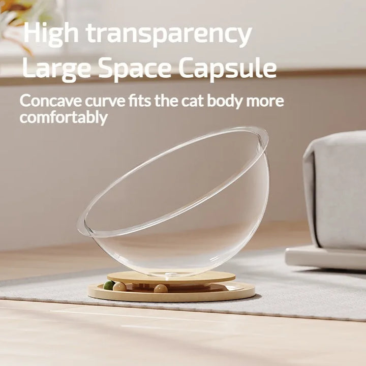 Space Capsule Cat Bed | Transparent Cat Sleeping Nest